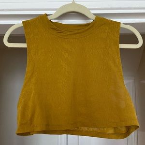 Lululemon Gold Cropped Muscle Tank